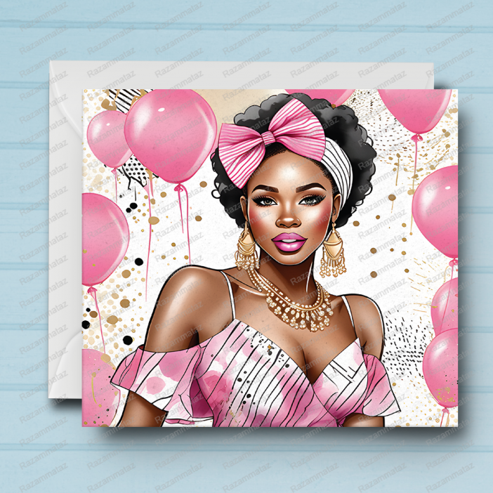 Black Woman Birthday Card R